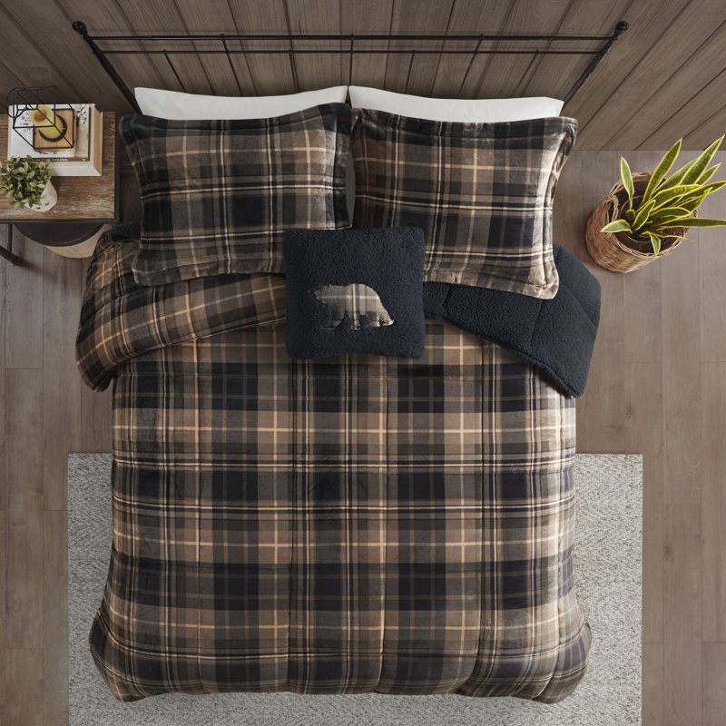 Woolrich Alton Plush to Sherpa Down Alternative Comforter Set Reviews Wayfair